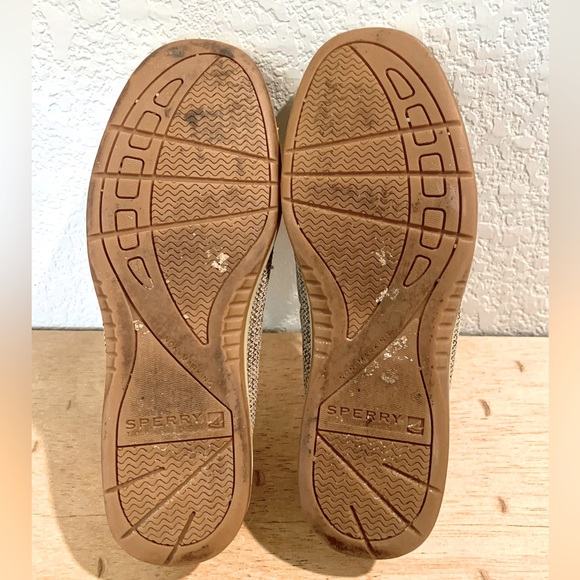 Sperry Angelfish Top Sider Tan Leather Slip On Boat Shoes Women's Size 6.5 - Picture 4 of 8